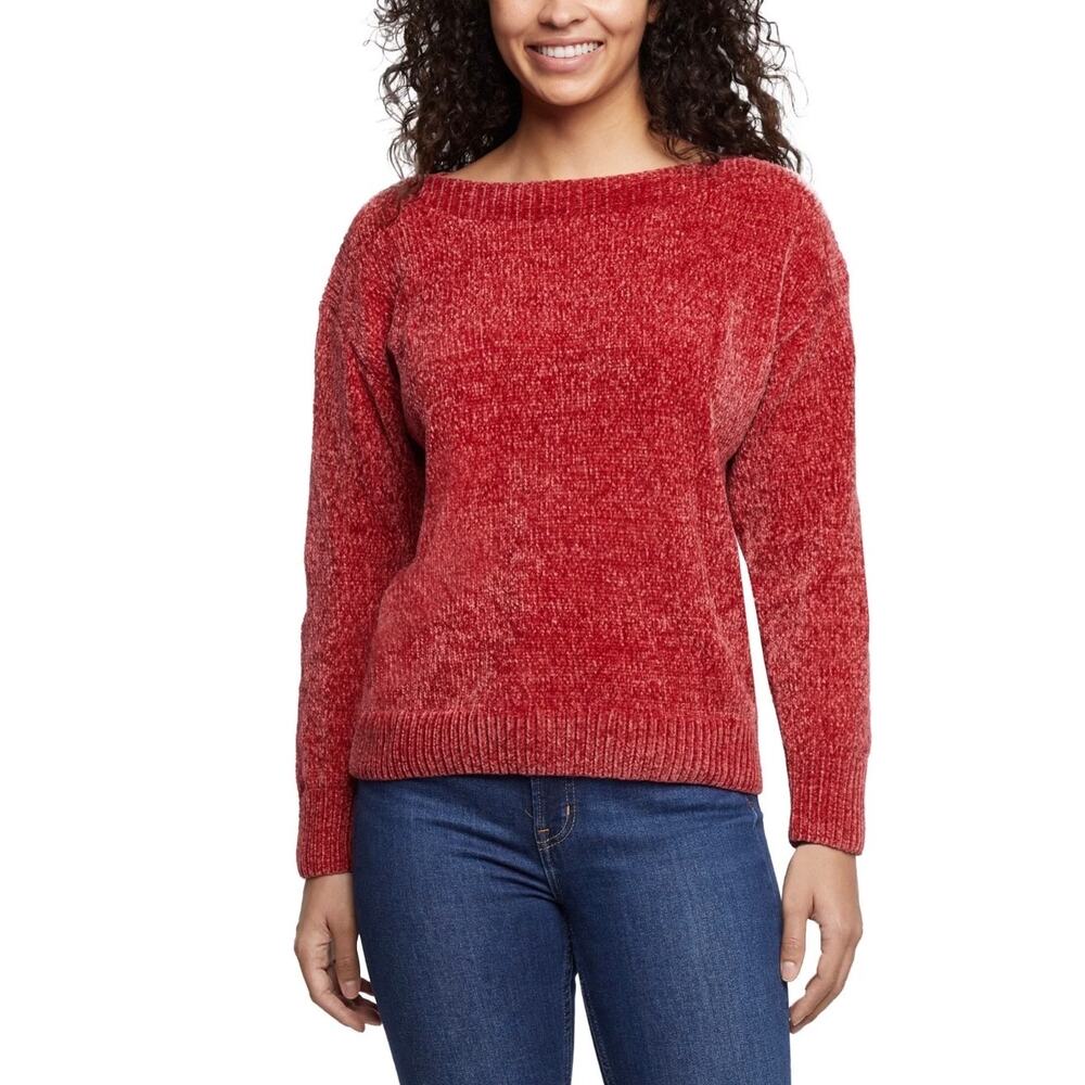 Orvis Women's Boatneck Soft Chenille Pullover Sweater, Dark Pink, Medium, NWT